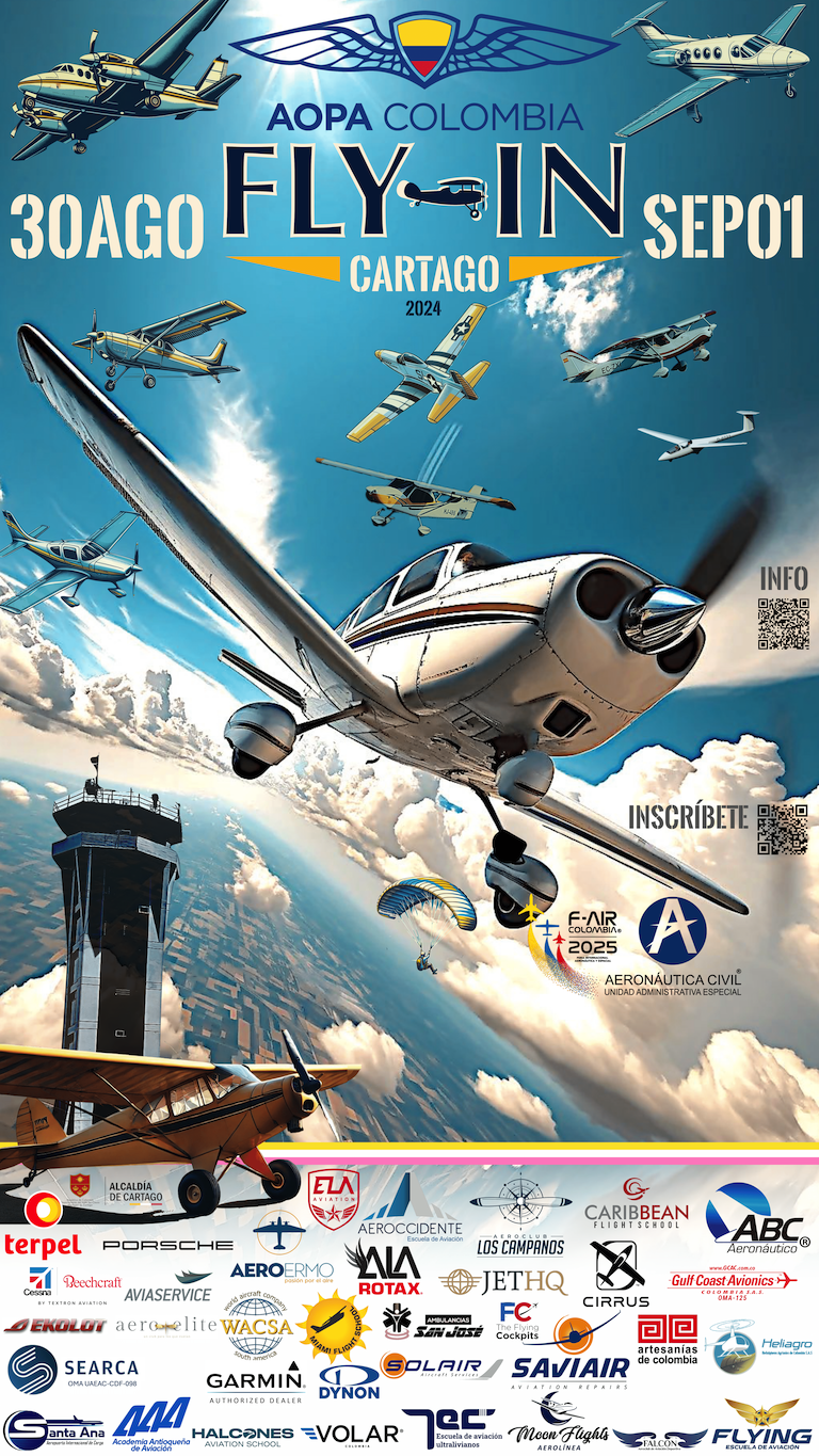 Póster oficial del Fly-In Cartago 2024
